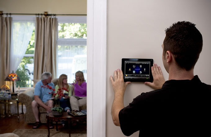 Smart Lighting UK - picture of a smart lighting control unit being installed
